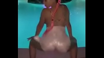 Venezuelan girl twerking at a pool party in Trinidad