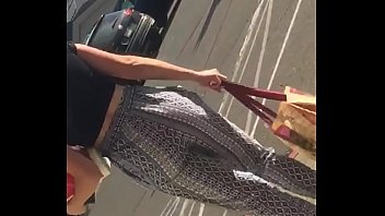 Candid teen jiggly ass in pattern pants