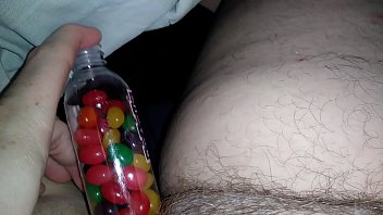 Fat stoner chick 420 jelly bean dildo